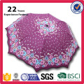 3 Falten 8 Rippen Schöne Sonnenblume Printed Umbrella für Lady Nice Umbrella